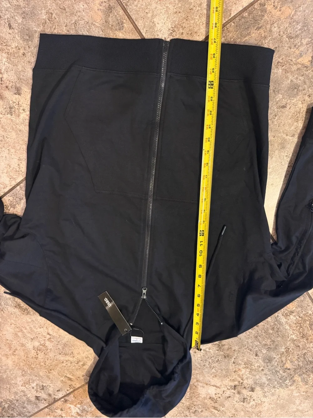 NWT USBD Unisex Dialysis Hoodie with Arm Zippers - Terry Cotton Black Size Large